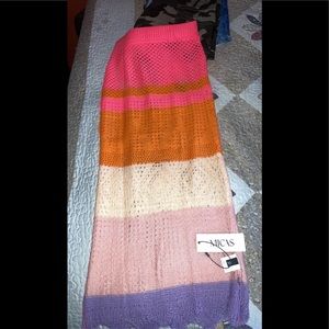 Knit crochet midi skirt from micas